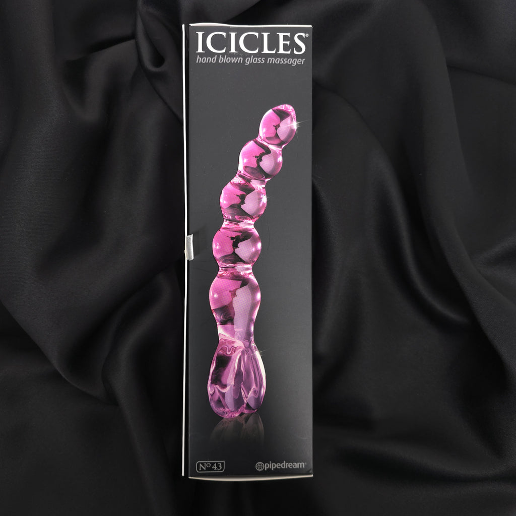 Icicles No. 43 Glass Massager – Hand-Blown, Borosilicate, Pink