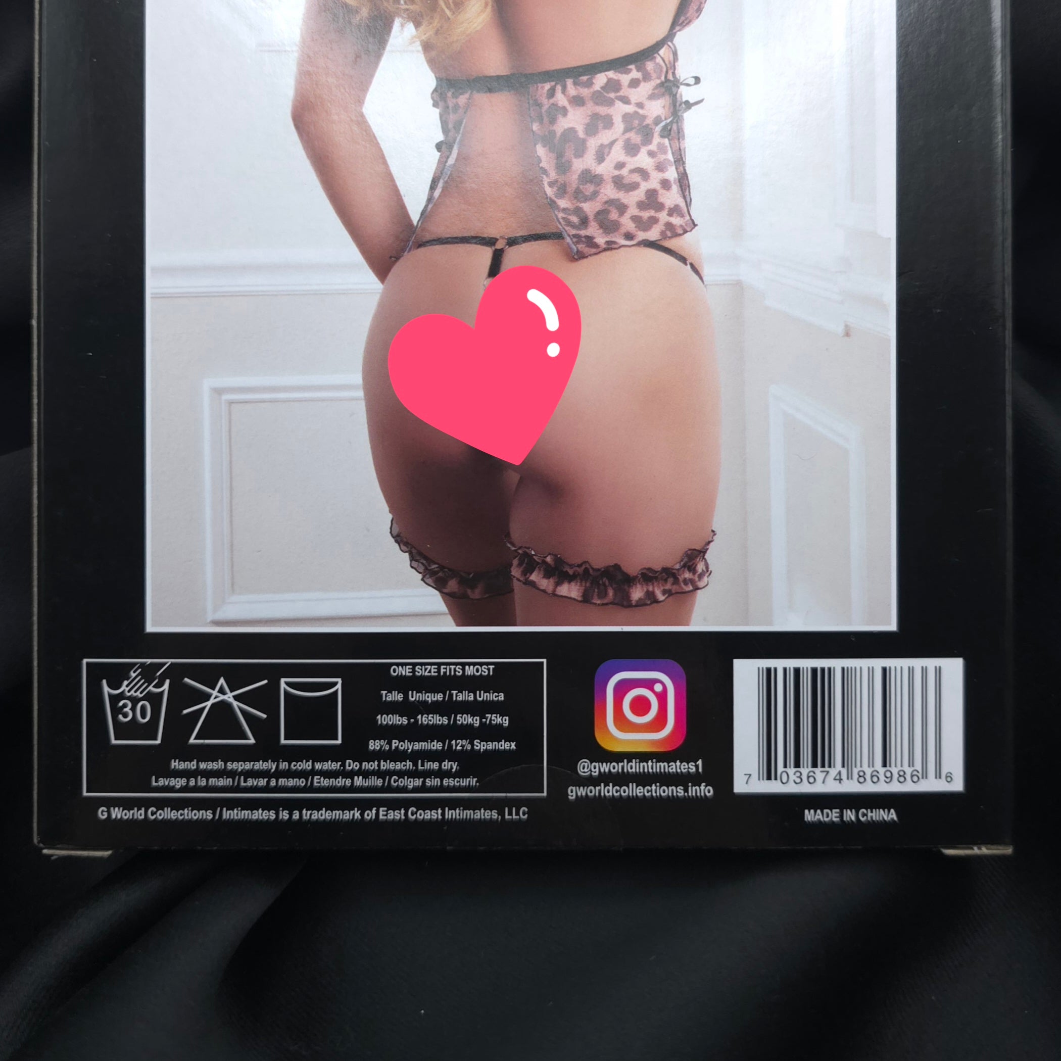 3pc Leopard Crop Babydoll Set Thong & Garters Lingerie