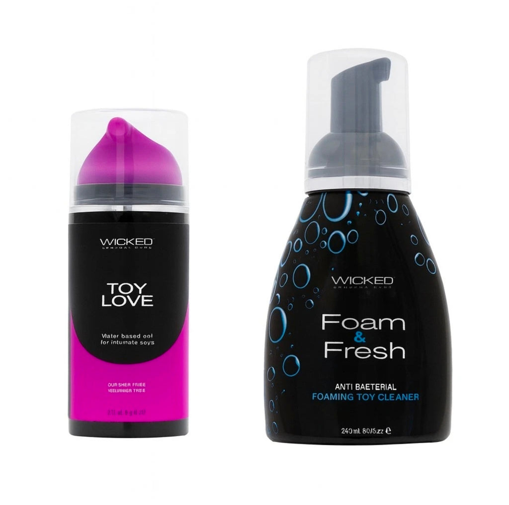 Wicked Toy Love Gel & Foam Fresh Cleaner Set 3.3oz + 8oz Vegan USA Bundle