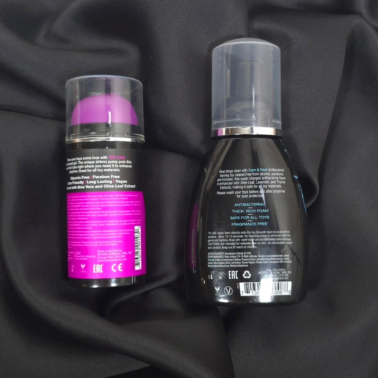 Wicked Toy Love Gel & Foam Fresh Cleaner Set 3.3oz + 8oz Vegan USA Bundle