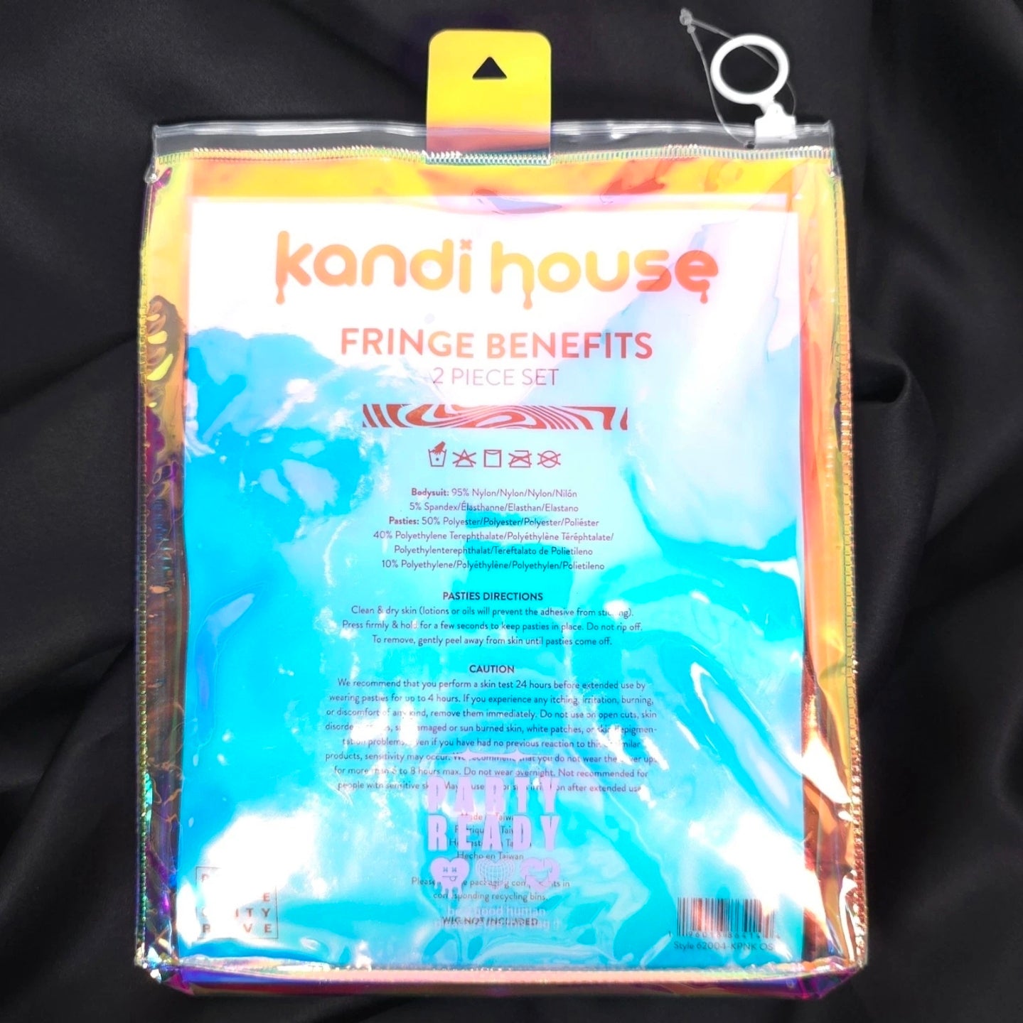 Fringe Benefits 2-Piece Set – Mesh Bodysuit + Pot Pasties, One Size, Pink