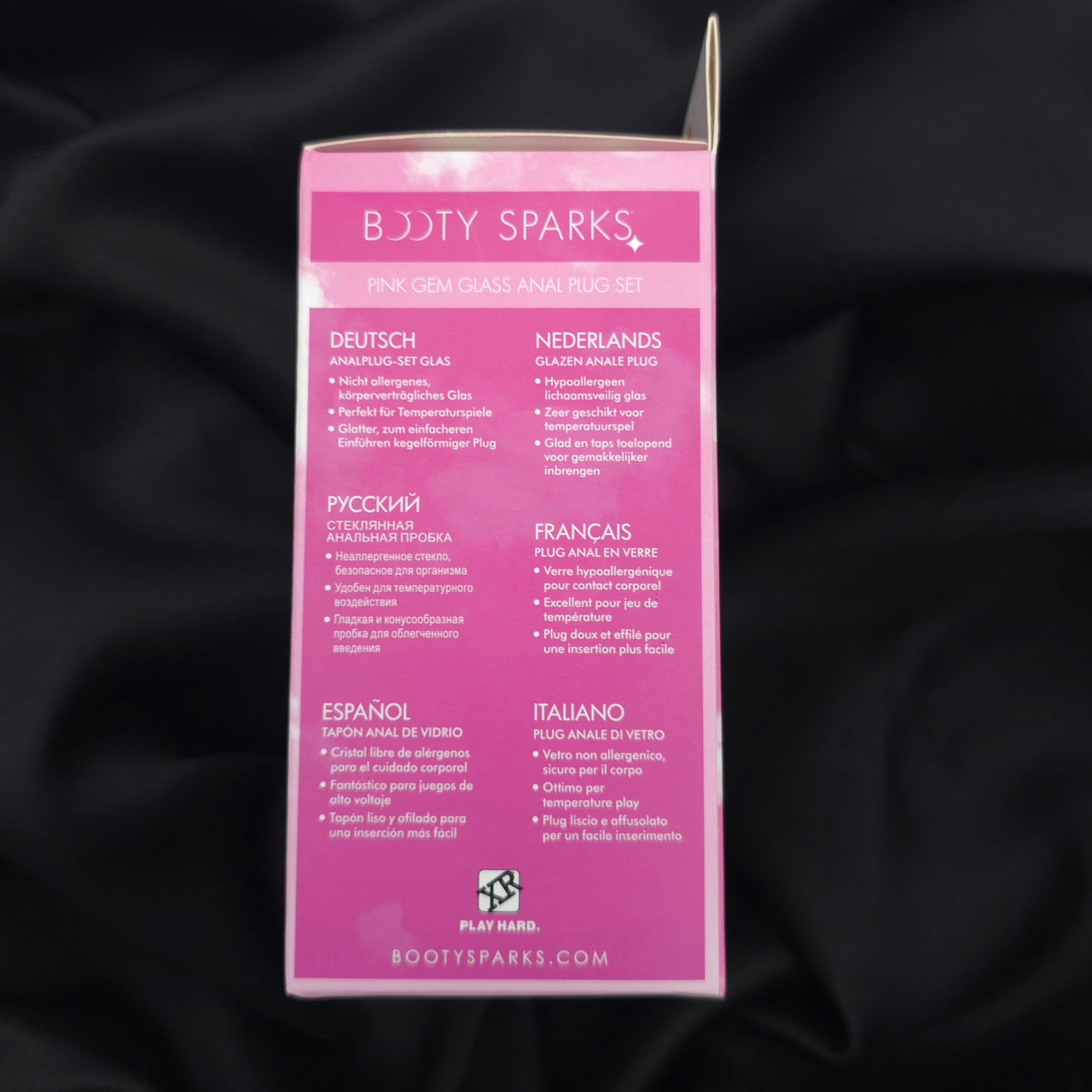 Booty Sparks Pink Gem Glass Plug Set – 3 Sizes Crystal Anal Plugs