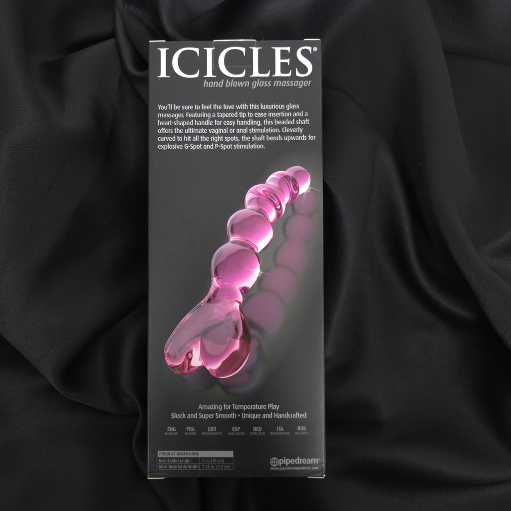 Icicles No. 43 Glass Massager – Hand-Blown, Borosilicate, Pink