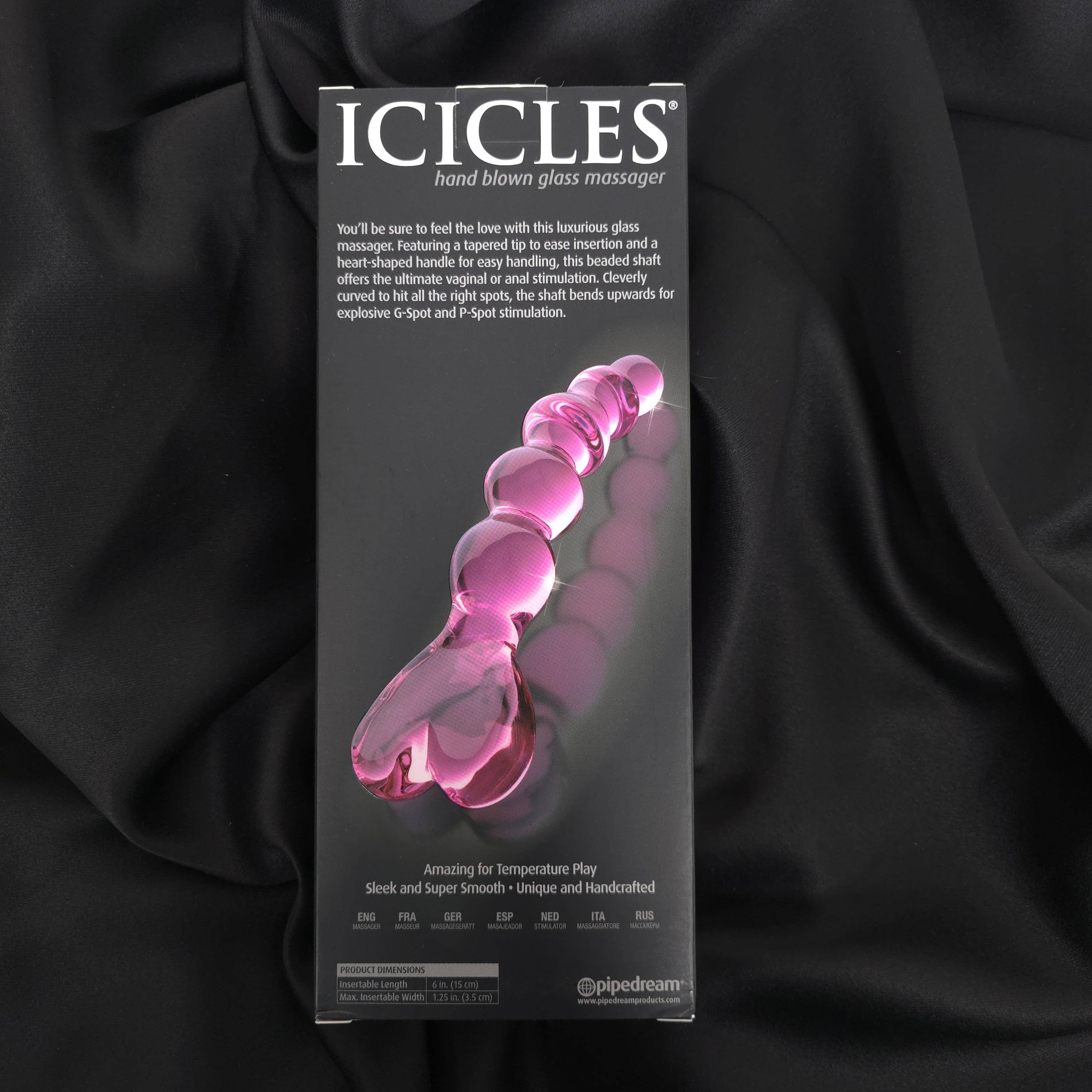 Icicles No. 43 Glass Massager – Hand-Blown, Borosilicate, Pink
