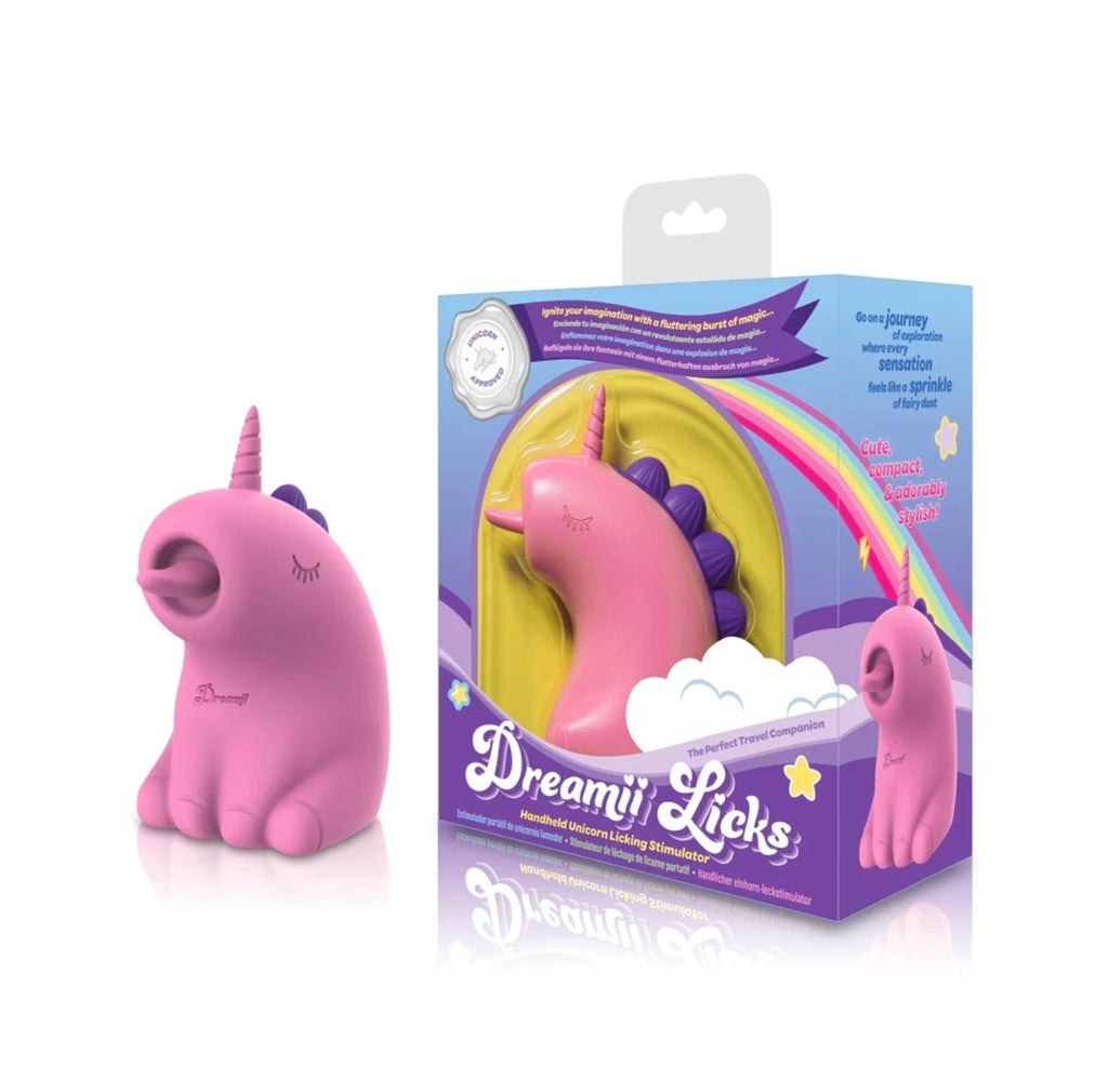 Dreamii Licks Unicorn Licking Stimulator – 10 Modes, USB Rechargeable, Pink