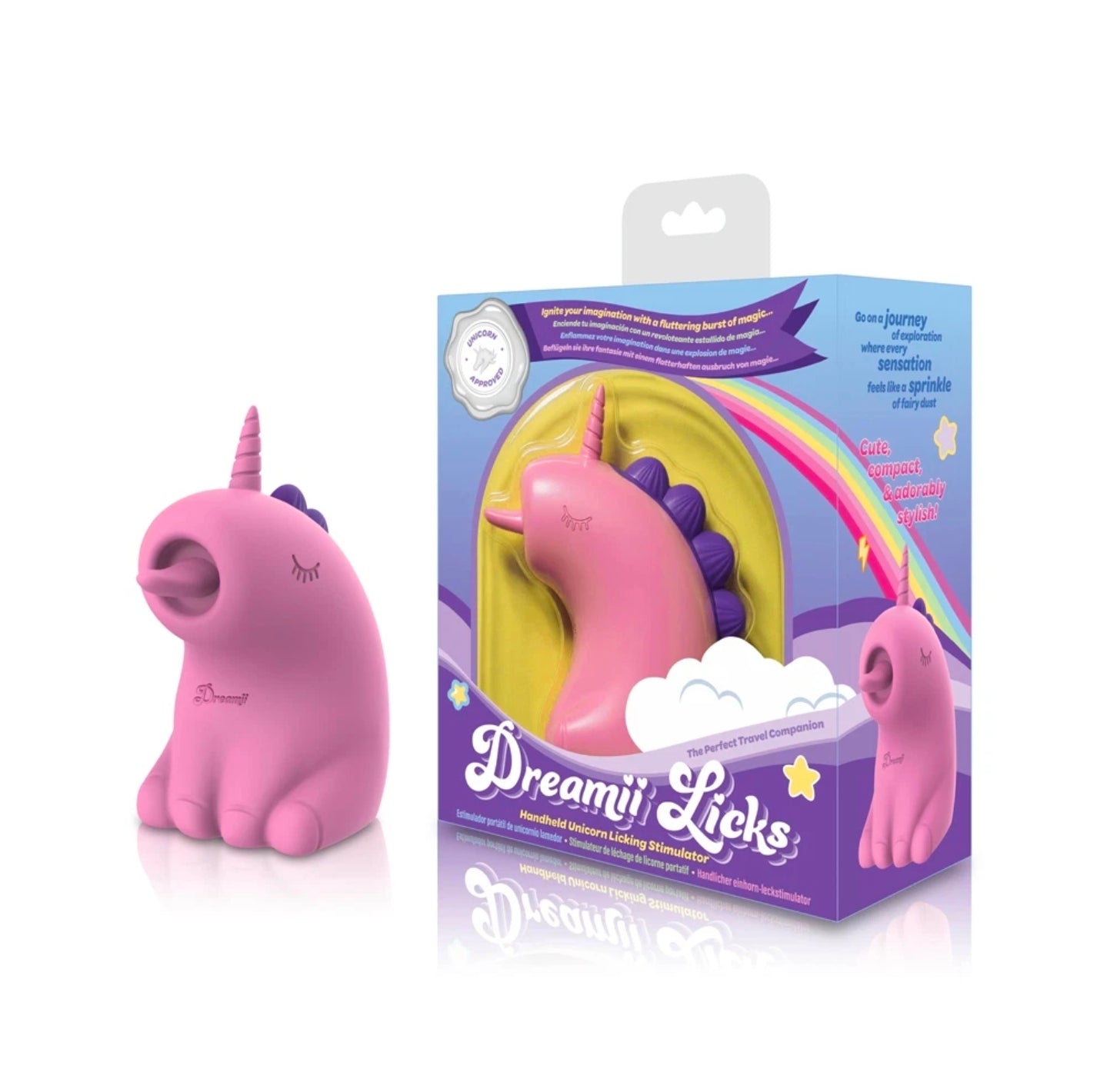 Dreamii Licks Unicorn Licking Stimulator – 10 Modes, USB Rechargeable, Pink