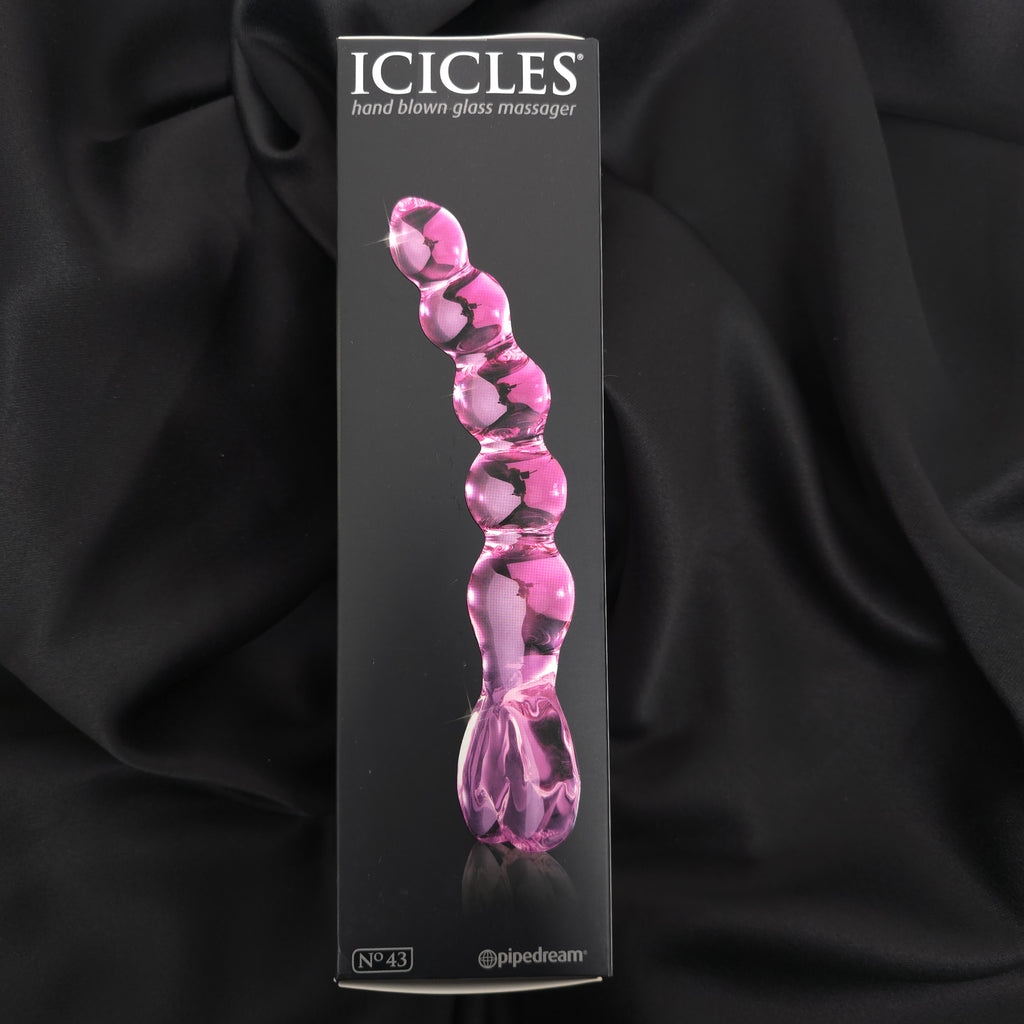 Icicles No. 43 Glass Massager – Hand-Blown, Borosilicate, Pink