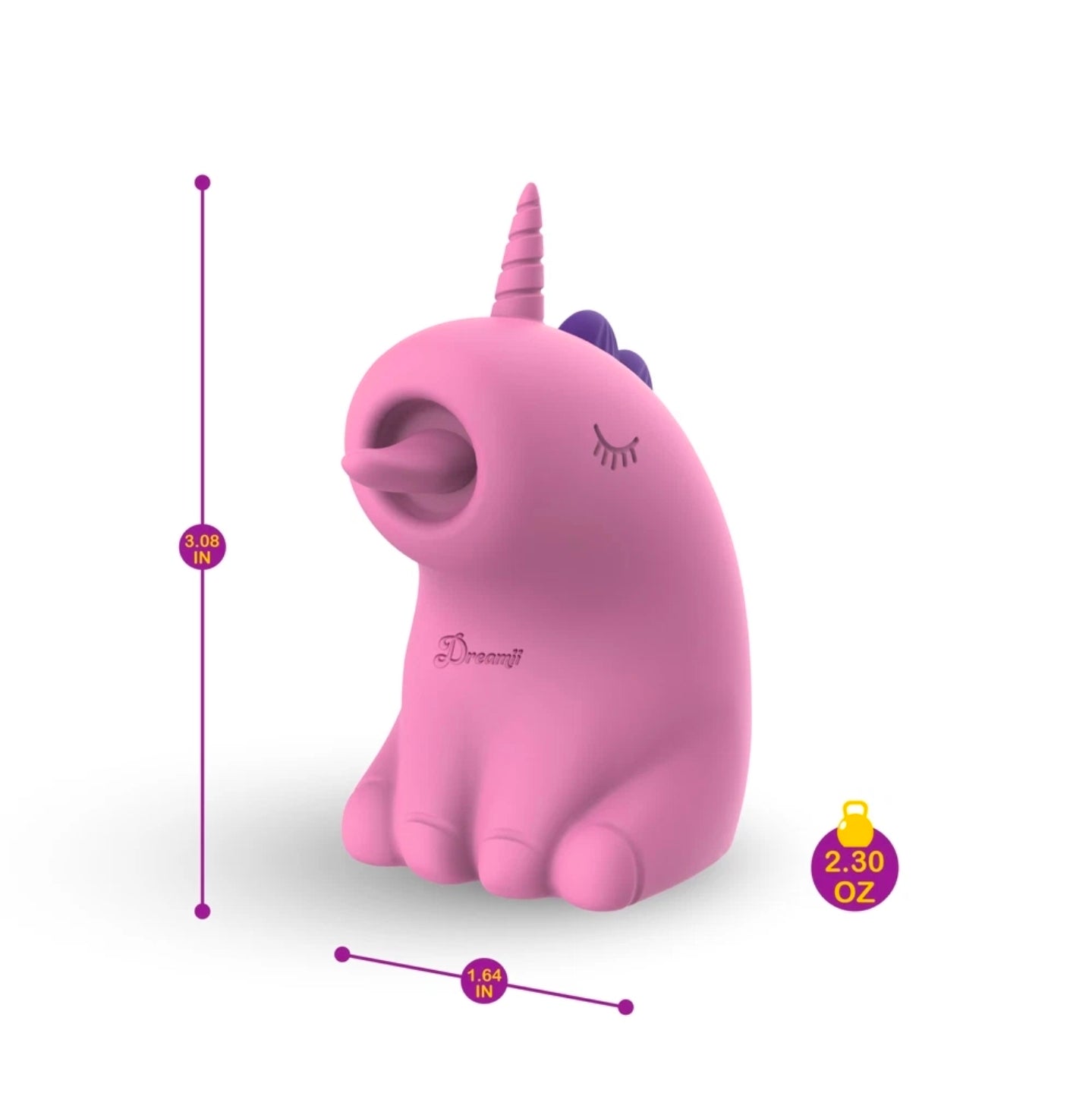 Dreamii Licks Unicorn Licking Stimulator – 10 Modes, USB Rechargeable, Pink