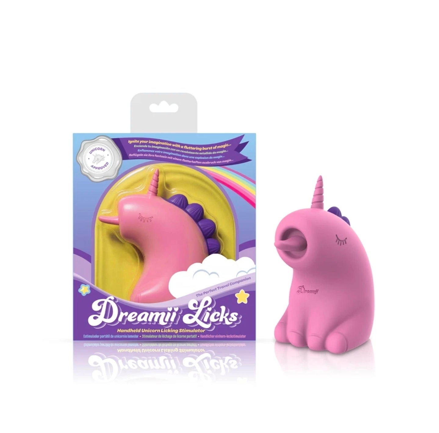 Dreamii Licks Unicorn Licking Stimulator – 10 Modes, USB Rechargeable, Pink