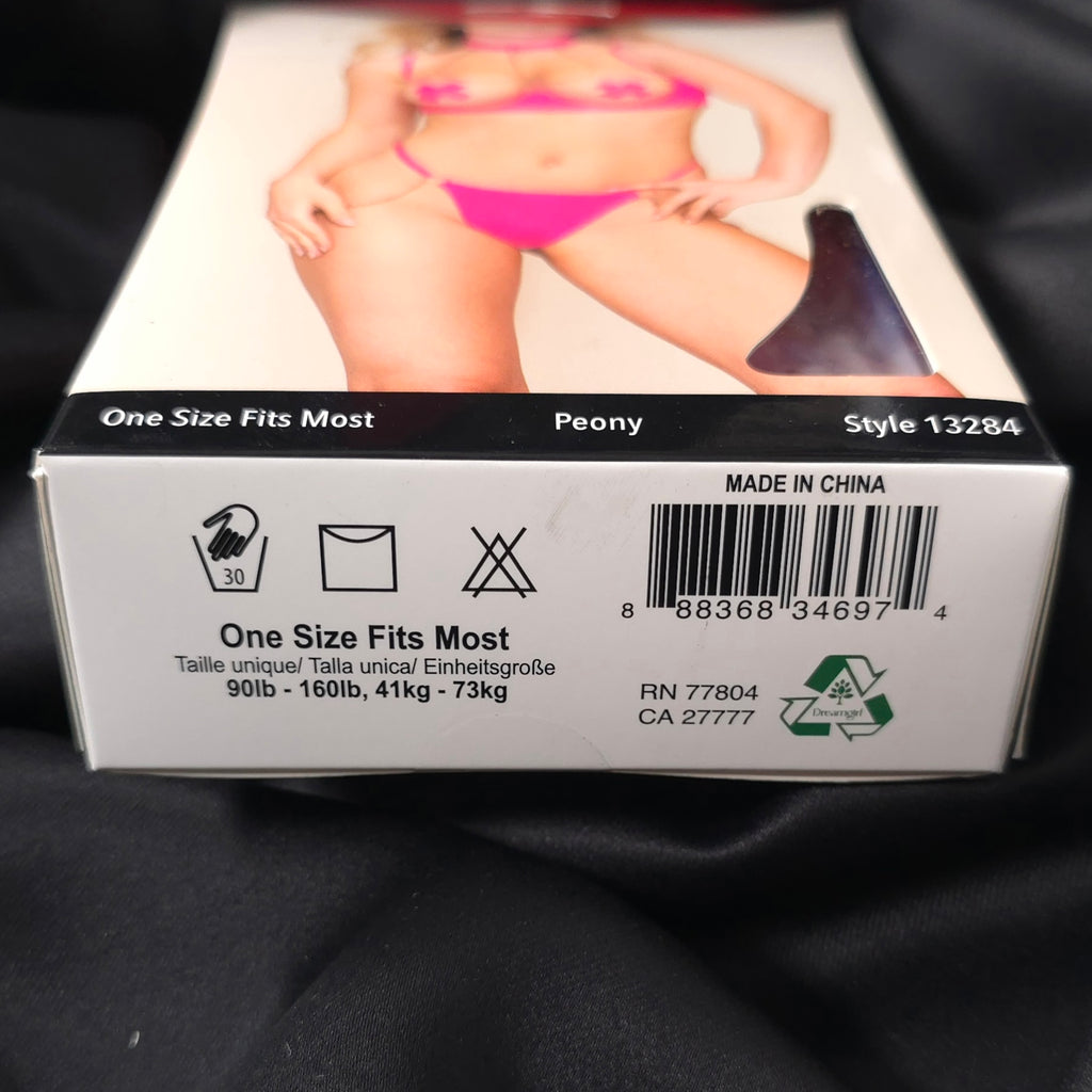 Dreamgirl Peony Open Cup Bra & G-String Set with Rose Gold Chain – One Size