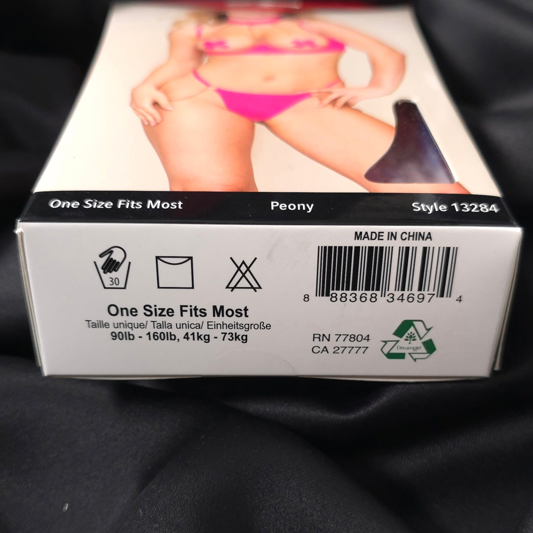 Dreamgirl Peony Open Cup Bra & G-String Set with Rose Gold Chain – One Size