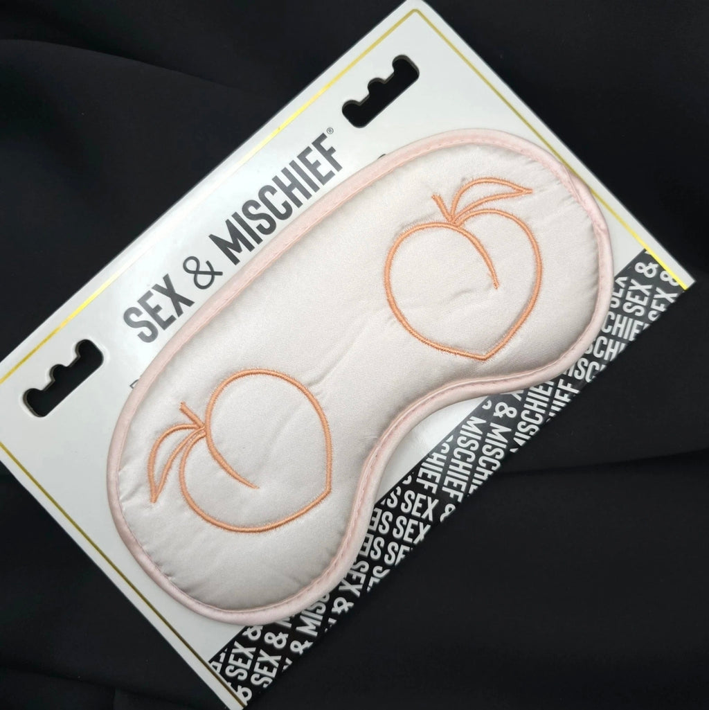 Sex & Mischief Peaches ’n Creme Satin Blindfold Soft Padded Eye Mask Peach