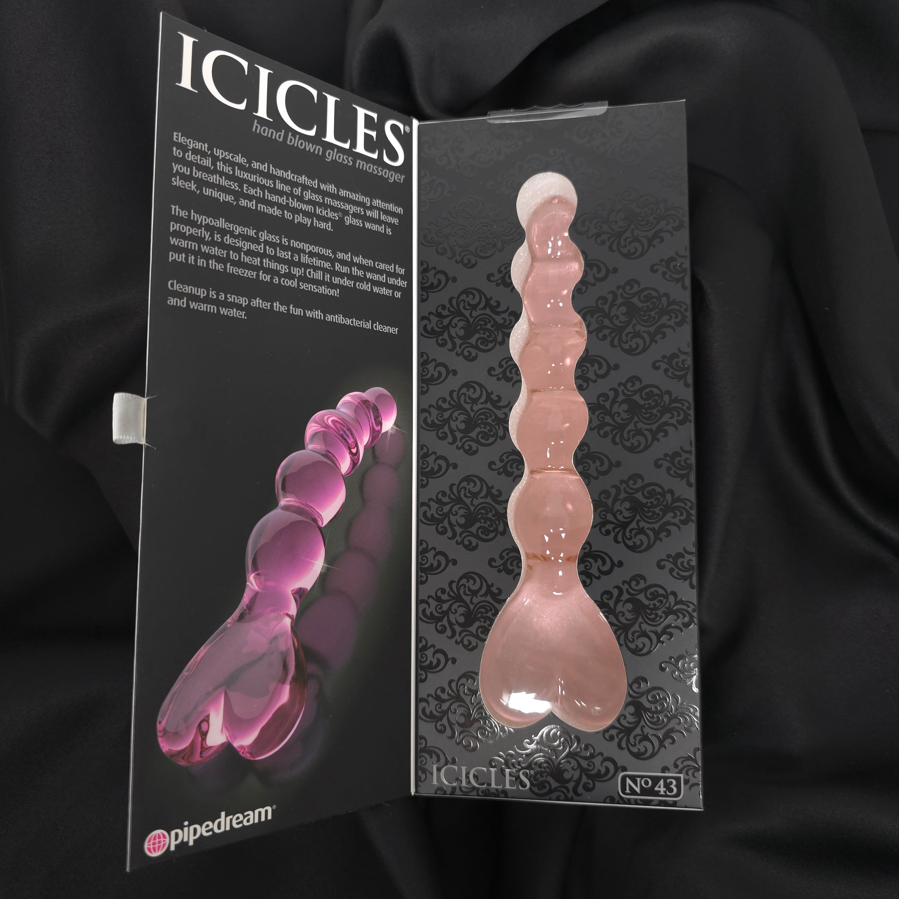 Icicles No. 43 Glass Massager – Hand-Blown, Borosilicate, Pink