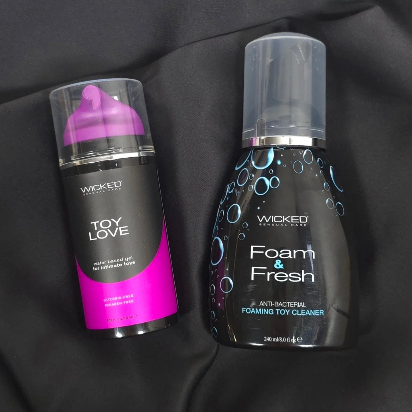 Wicked Toy Love Gel & Foam Fresh Cleaner Set 3.3oz + 8oz Vegan USA Bundle
