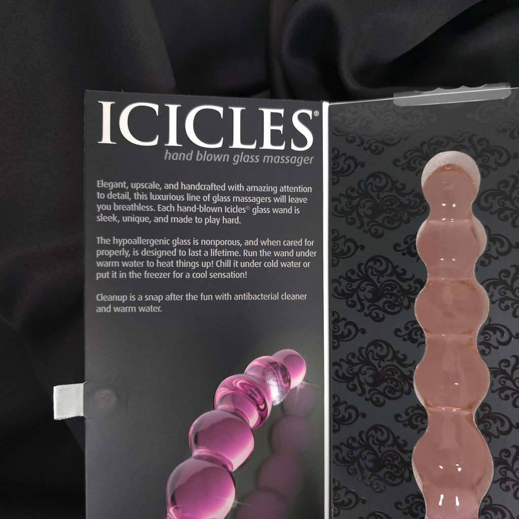 Icicles No. 43 Glass Massager – Hand-Blown, Borosilicate, Pink