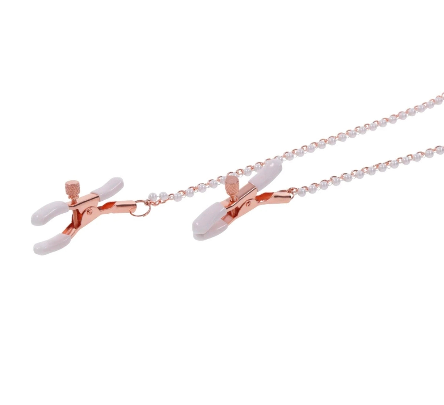 Sex & Mischief Peaches ‘N Creme Collar with Nipple Clamps Rose Gold Fetish Set