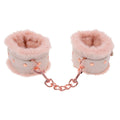 Sex & Mischief Peaches ’n Creme Fur Handcuffs Rose Gold Soft Faux Fur Restrain